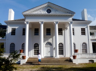 Ryan in front of Plum Orchard, the 1898 Georgian Revival mansion built by Thomas Carnegie (brother and partner of steel magnate Andrew) for son George and his wife Margaret Thaw. Their contribution helped win Congressional approval for Cumberland Island National Seashore